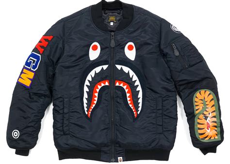 replica bape bomber jacket|bape shark jacket price.